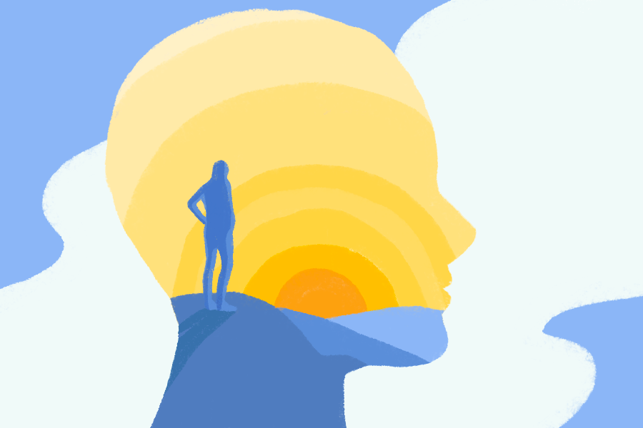Illustrated scene representing the Positive Psychology program